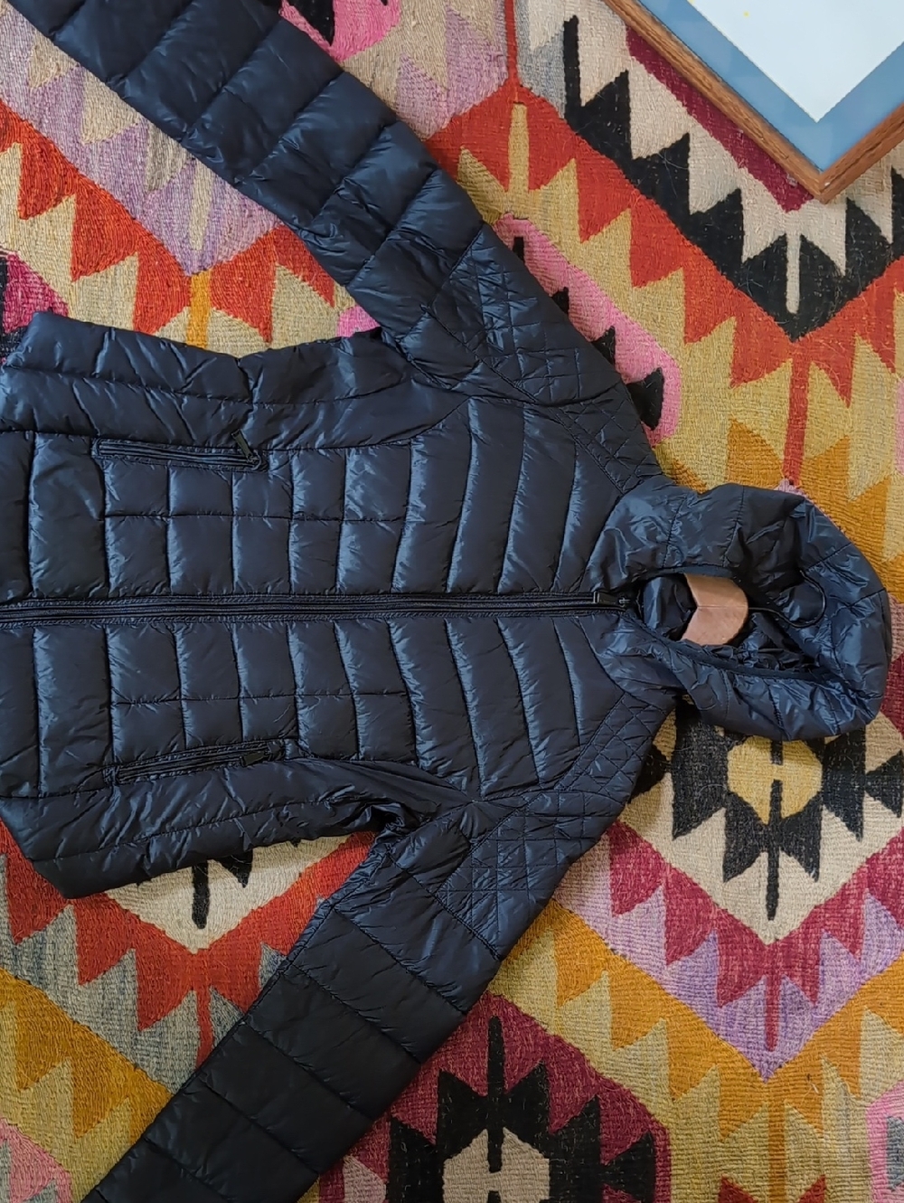 BCBGeneration Black Quilted Hooded Puffer Jacket